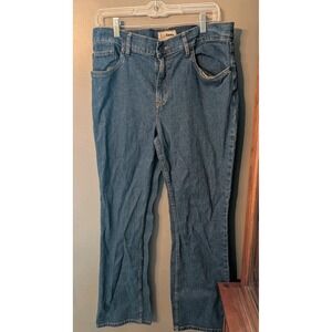 ll  Bean Women's Classic Fit Straight Size 14 M-T Denim Jeans 32" Waist Blue